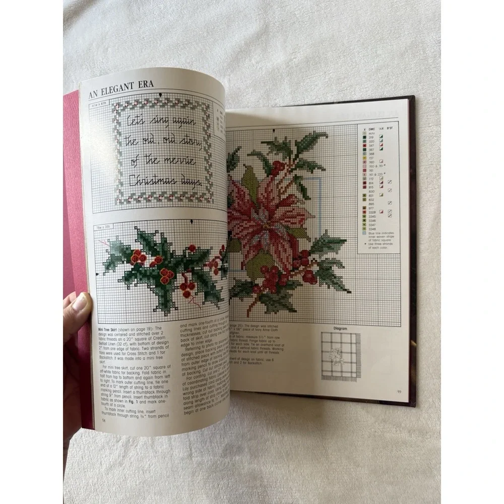 Counted Cross Stitch Hardcover Book Christmas Keepsakes